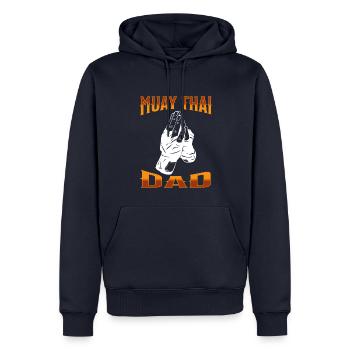 Muay Thai Boxe Muay Thai - Sweat à capuche Premium bio Homme - bleu marine - Devant - Nico (187cm)