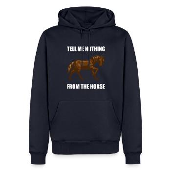 Denglish tell me nothing from the horse - Männer Premium Bio Hoodie - Navy - Vorne - Nico (187cm)