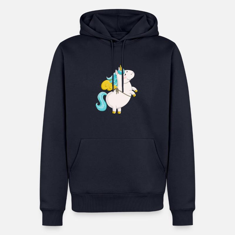 Fliegendes Comic Einhorn - Männer Premium Bio Hoodie - Navy