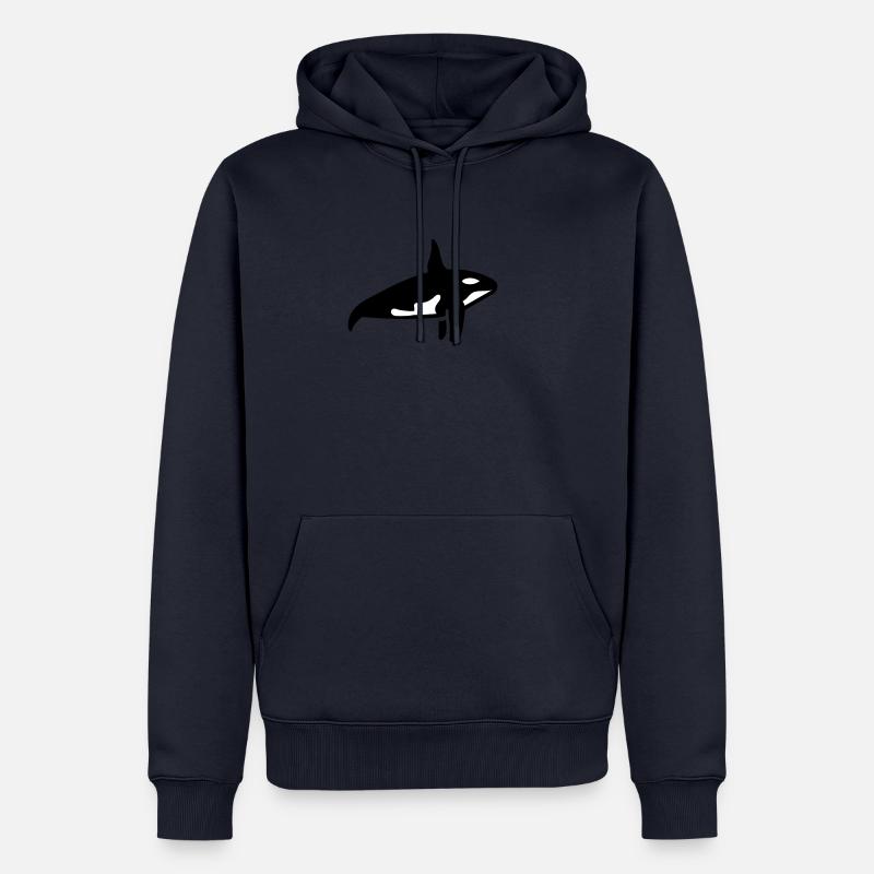 baleine - Sweat à capuche Premium bio Homme - bleu marine