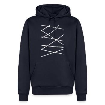 mach-keine-faxen WEAR - Männer Premium Bio Hoodie - Navy - Vorne - Nico (187cm)