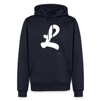 ThinkBick Lauris skate23 - Männer Premium Bio Hoodie - Navy - Vorne - Nico (187cm)