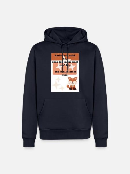 Schlaufuchs - Männer Premium Bio Hoodie - Navy