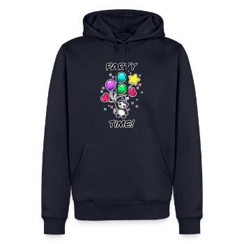 Party Time! - Men’s Premium Organic Hoodie - navy - Front - Nico (187cm)