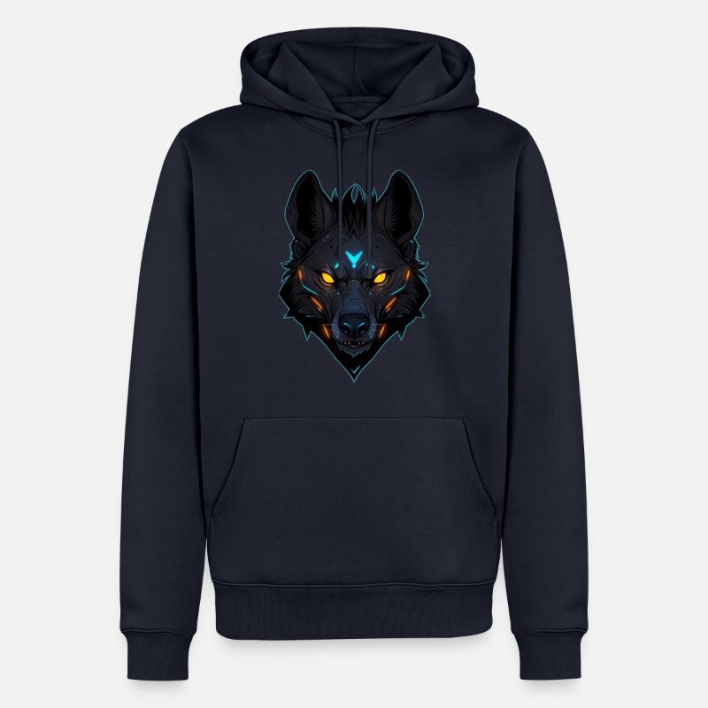 Hyäne, Hyänenkopf - Männer Premium Bio Hoodie - Navy