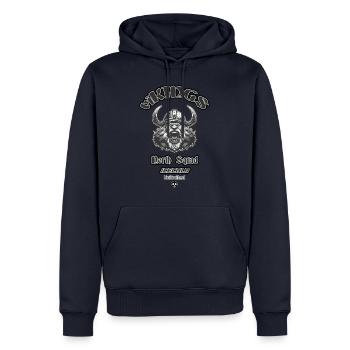 Vikings - Sweat à capuche Premium bio Homme - bleu marine - Devant - Nico (187cm)