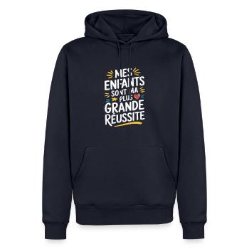 Mes enfants sont ma plus grande réussite - Sweat à capuche Premium bio Homme - bleu marine - Devant - Nico (187cm)