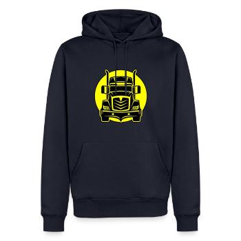 Trucker Truck Förare - Ekologisk premiumluvtröja herr - marinblå - Fram - Nico (187cm)