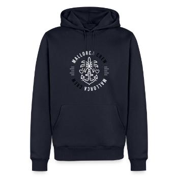 Mallorca Crew Anker Palme Herz - Männer Premium Bio Hoodie - Navy - Vorne - Nico (187cm)
