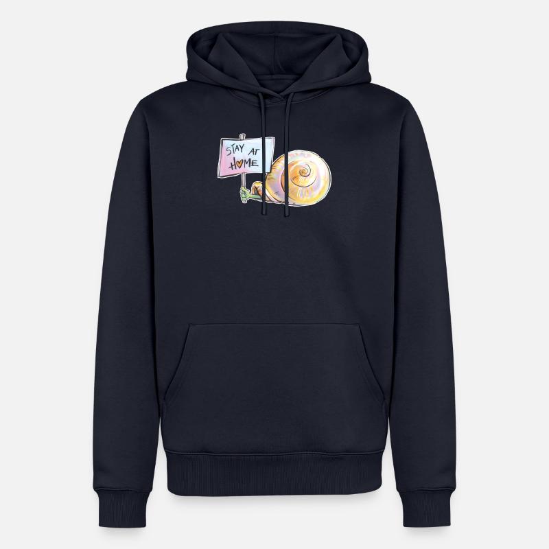 Restez à la maison - Sweat à capuche Premium bio Homme - bleu marine