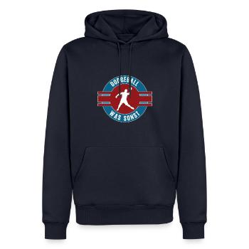 Dodgeball Dodgeballer Dodgeballfan Völkerball - Männer Premium Bio Hoodie - Navy - Vorne - Nico (187cm)
