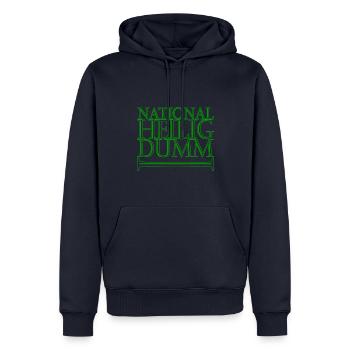nationalheiligdumm gruen - Männer Premium Bio Hoodie - Navy - Vorne - Nico (187cm)