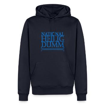 nationalheiligdumm blau - Männer Premium Bio Hoodie - Navy - Vorne - Nico (187cm)