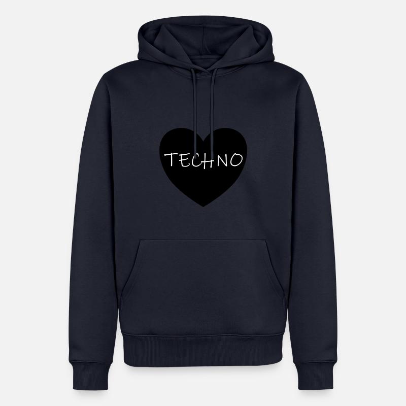Techno - Männer Premium Bio Hoodie - Navy