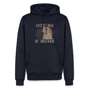 Notes de musique de Sea Otter, musicien, Forest - Sweat à capuche Premium bio Homme - bleu marine - Devant - Nico (187cm)