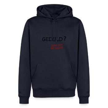 geduld schwarz - Männer Premium Bio Hoodie - Navy - Vorne - Nico (187cm)