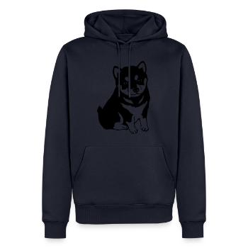 Chien doux - Sweat à capuche Premium bio Homme - bleu marine - Devant - Nico (187cm)