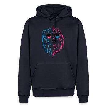city lion - Sweat à capuche Premium bio Homme - bleu marine - Devant - Nico (187cm)