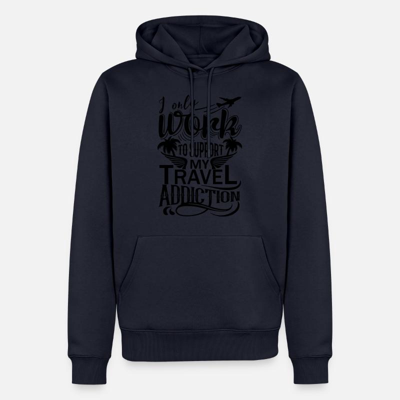 I only work Premium - Männer Premium Bio Hoodie - Navy
