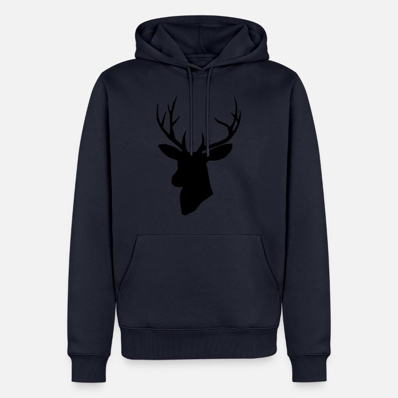 Hirsch Vektor - Männer Premium Bio Hoodie - Navy
