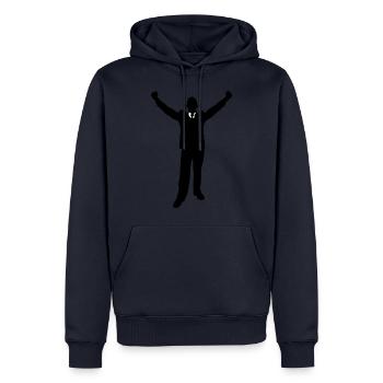 Mr.Fireworks - Men’s Premium Organic Hoodie - navy - Front - Nico (187cm)