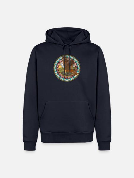 Indian Zodiac Hawk - Men’s Premium Organic Hoodie - navy