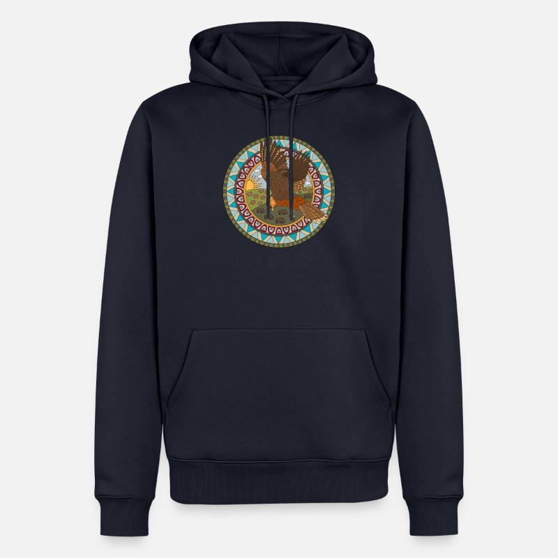 Faucon du zodiaque indien - Sweat à capuche Premium bio Homme - bleu marine