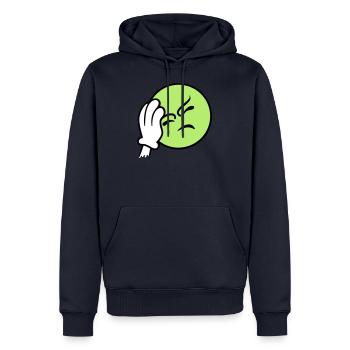 Emoticon frustration / facepalm emoji (3c) - Sweat à capuche Premium bio Homme - bleu marine - Devant - Nico (187cm)