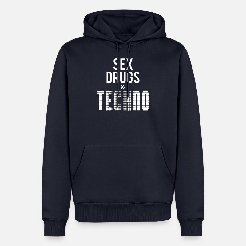 Techno - Männer Premium Bio Hoodie - Navy
