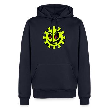 virus d'incendie corona smile - Sweat à capuche Premium bio Homme - bleu marine - Devant - Nico (187cm)