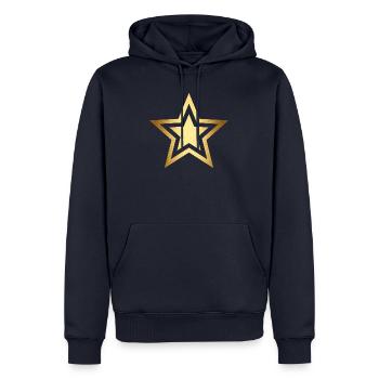 Stern gold - Männer Premium Bio Hoodie - Navy - Vorne - Nico (187cm)