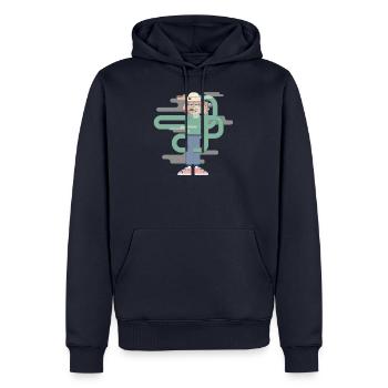 Weird Weed Guy - Sweat à capuche Premium bio Homme - bleu marine - Devant - Nico (187cm)