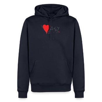 I love daddy with red heart - Men’s Premium Organic Hoodie - navy - Front - Nico (187cm)