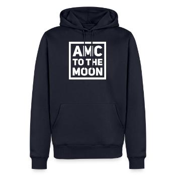 AMC to the moon - Men’s Premium Organic Hoodie - navy - Front - Nico (187cm)