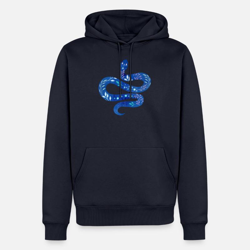Serpent bleu - Sweat à capuche Premium bio Homme - bleu marine
