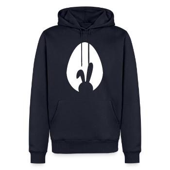 Oster Hase - Männer Premium Bio Hoodie - Navy - Vorne - Nico (187cm)