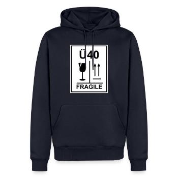 Ü40 - Männer Premium Bio Hoodie - Navy - Vorne - Nico (187cm)