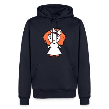 Oiseau Dame Femme Femme Jolie Robe Arc - Sweat à capuche Premium bio Homme - bleu marine - Devant - Nico (187cm)