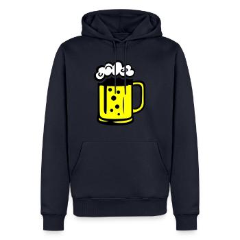 Bande dessinée de bière - Sweat à capuche Premium bio Homme - bleu marine - Devant - Nico (187cm)
