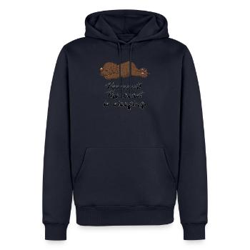 sleeppino1 2 - Sweat à capuche Premium bio Homme - bleu marine - Devant - Nico (187cm)
