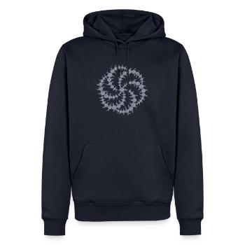 crop circle - Männer Premium Bio Hoodie - Navy - Vorne - Nico (187cm)