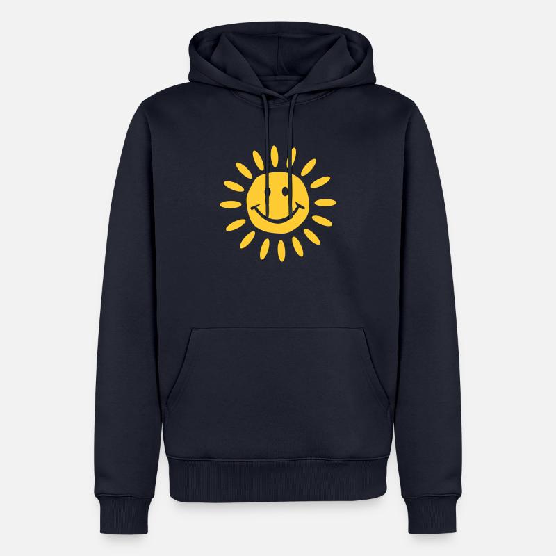 Sonne - Männer Premium Bio Hoodie - Navy