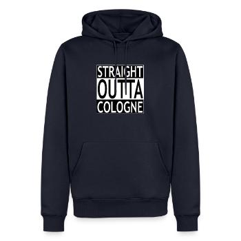 Straight outta Cologne - Männer Premium Bio Hoodie - Navy - Vorne - Nico (187cm)