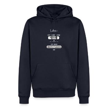 Lehrer Ferien - Männer Premium Bio Hoodie - Navy - Vorne - Nico (187cm)