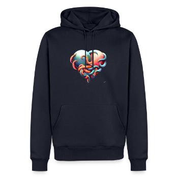 Big hugtopus - Sweat à capuche Premium bio Homme - bleu marine - Devant - Nico (187cm)