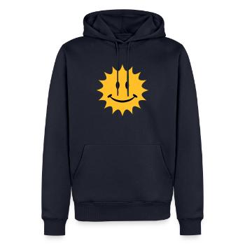 sun - Männer Premium Bio Hoodie - Navy - Vorne - Nico (187cm)