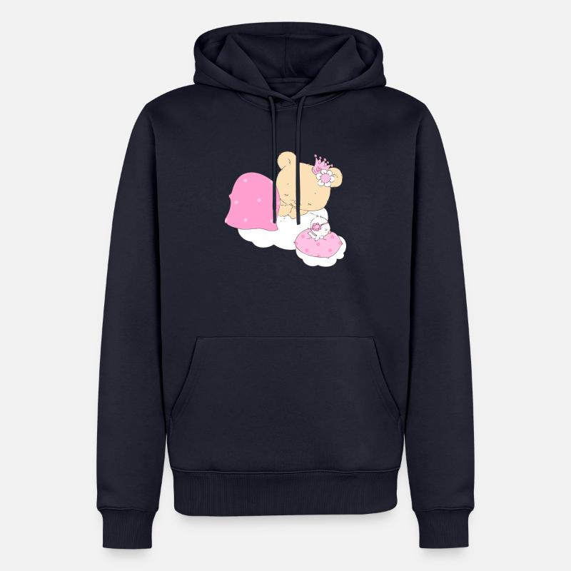 Bear princess sleeping on cloud - Sweat à capuche Premium bio Homme - bleu marine