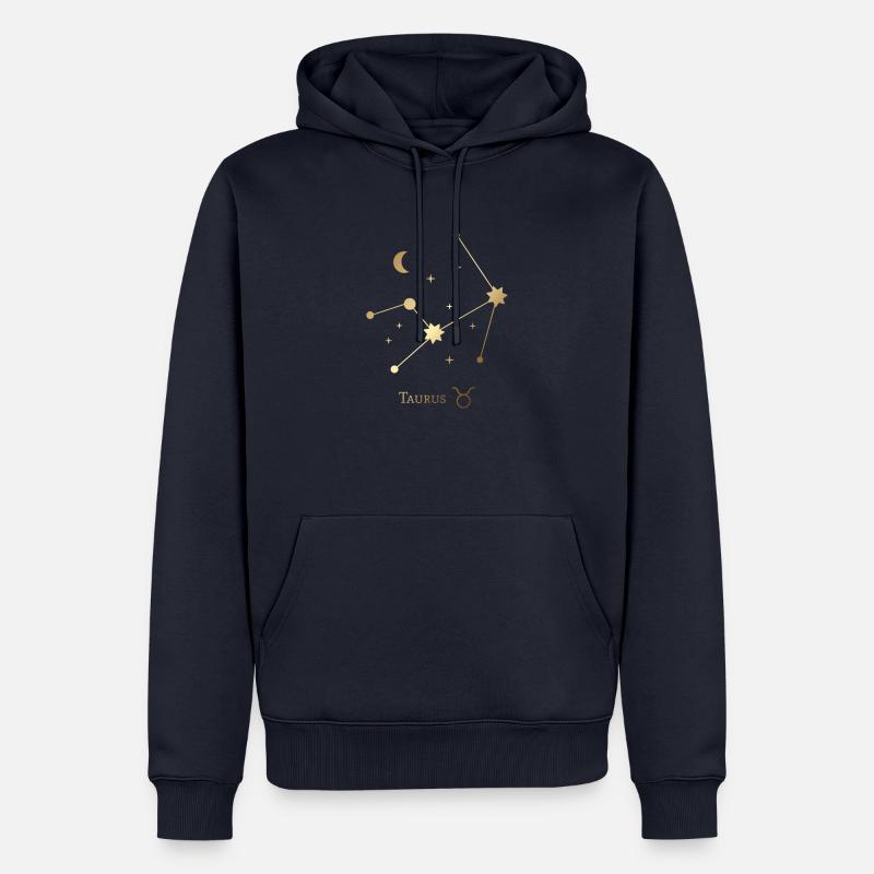 Taureau/Taureau - Sweat à capuche Premium bio Homme - bleu marine