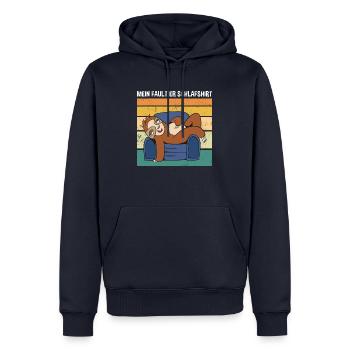 Mein Faultier Schlafshirt Süßes Faultier - Männer Premium Bio Hoodie - Navy - Vorne - Nico (187cm)
