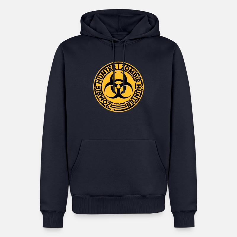zombie hunter Halloween Zitat - Männer Premium Bio Hoodie - Navy